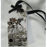 Black butterfly ribbon hangtag