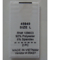 Printed size label Printed size label